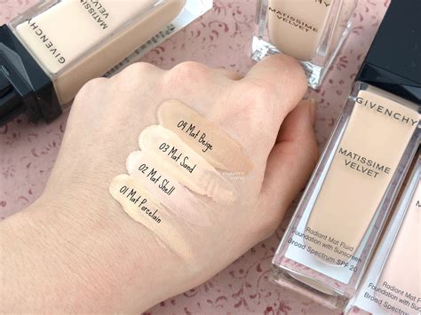 givenchy matissime velvet fluid foundation swatches|Givenchy Matissime Velvet Radiant Mat Fluid Foundation: .